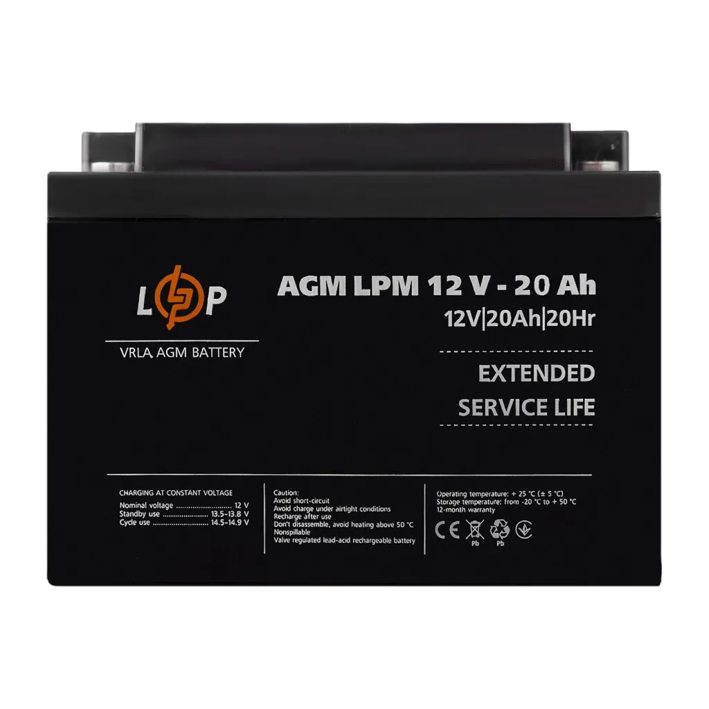 Акумуляторна батарея LogicPower LPM 12V 20AH AGM - мініатюра 3