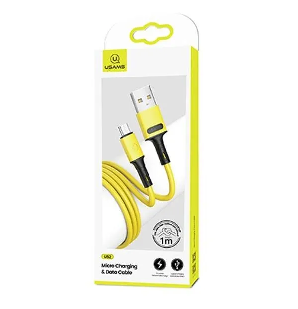 Кабель Usams US-SJ435 USB - Micro USB (M/M), 1 м, Yellow (SJ435USB03)