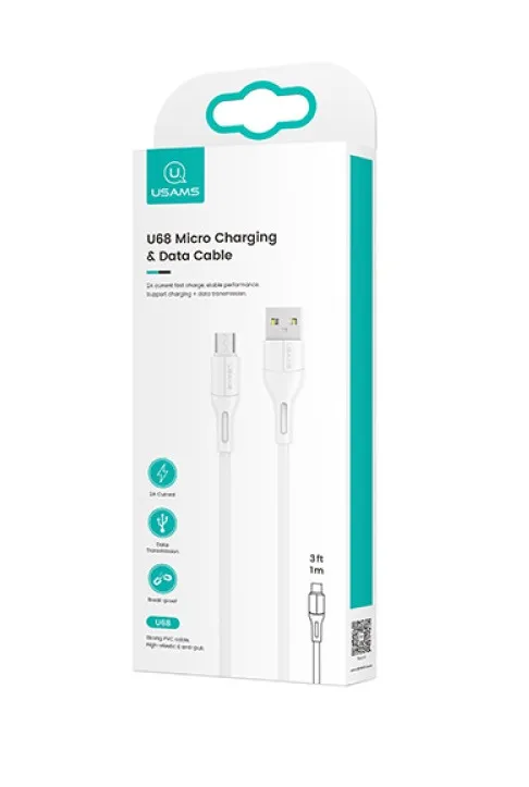 Кабель Usams US-SJ502 USB - Micro USB (M/M), 1 м, White (SJ502USB02) - мініатюра 2