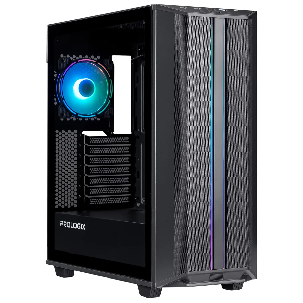 Корпус Prologix E122 Tempered Glass&Mesh Black - зображення 1