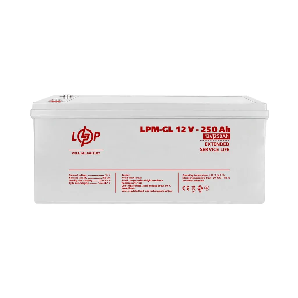 Акумуляторна батарея LogicPower 12V 250AH (LPM-GL 12 - 250 AH) GEL - зображення 1