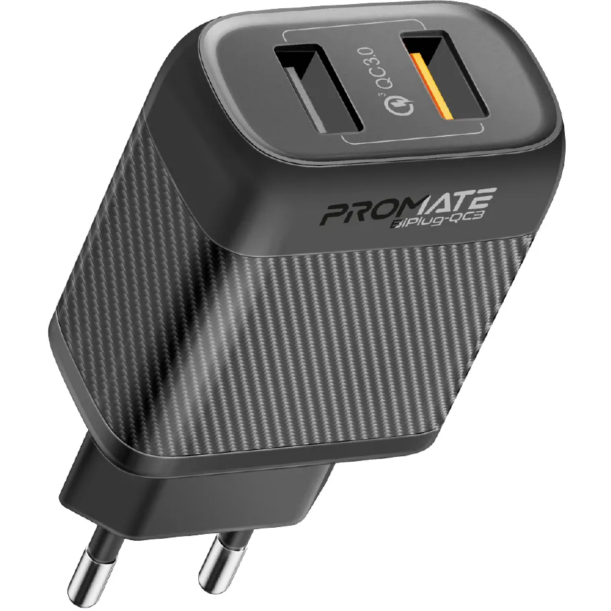 Зарядний пристрій Promate BiPlug-QC3 Black - мініатюра 8