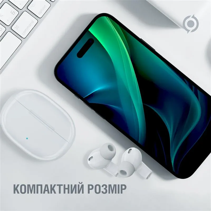 Bluetooth-гарнiтура Piko TWS-HalfMoon White (1283126583391) - мініатюра 6