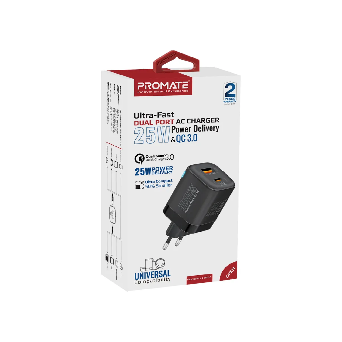 Зарядний пристрій Promate PowerPort-25AC Black - мініатюра 7