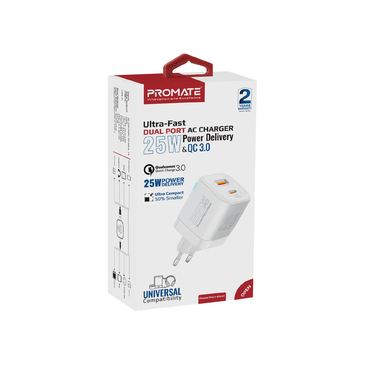 Зарядний пристрій Promate PowerPort-25AC White - мініатюра 7
