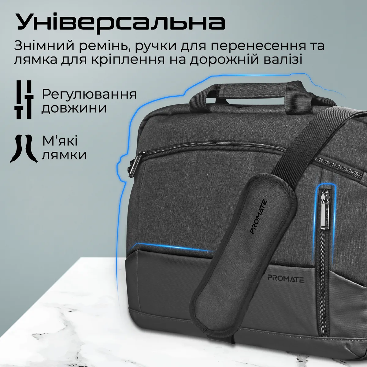 Сумка для ноутбука Promate Satchel-MB Black - мініатюра 6