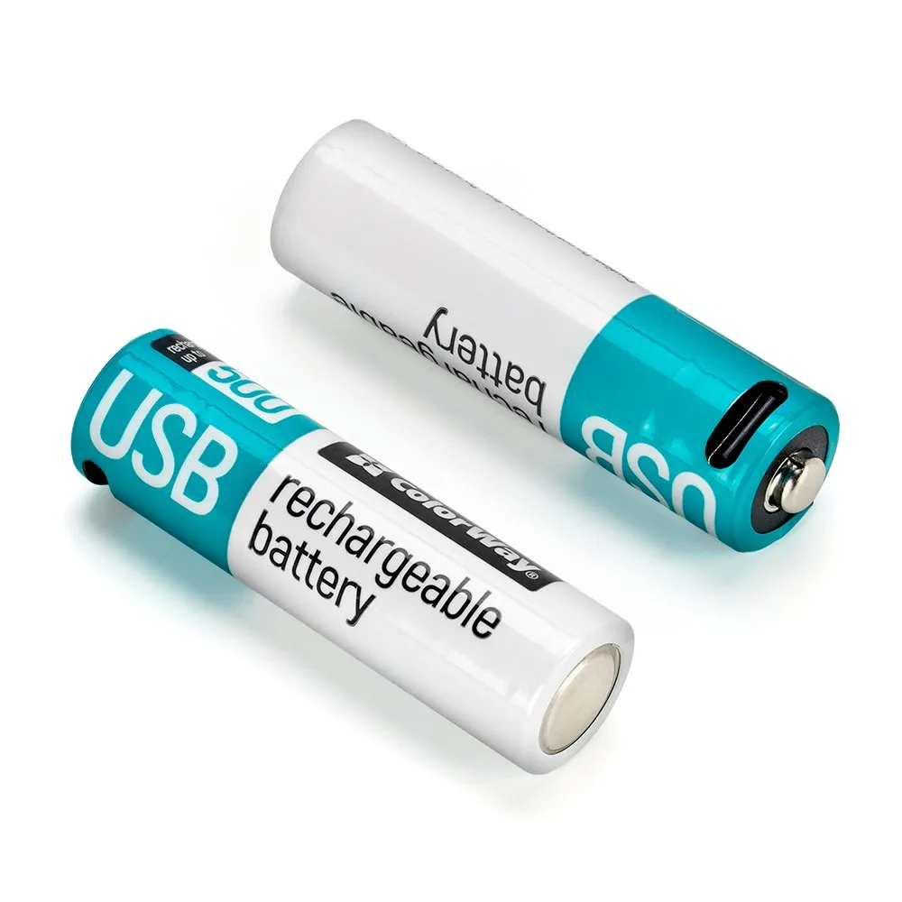 Акумулятор USB-C ColorWay (CW-UBAA-10) AA/HR06 Li-Pol 2220 mAh BL 2шт - мініатюра 3