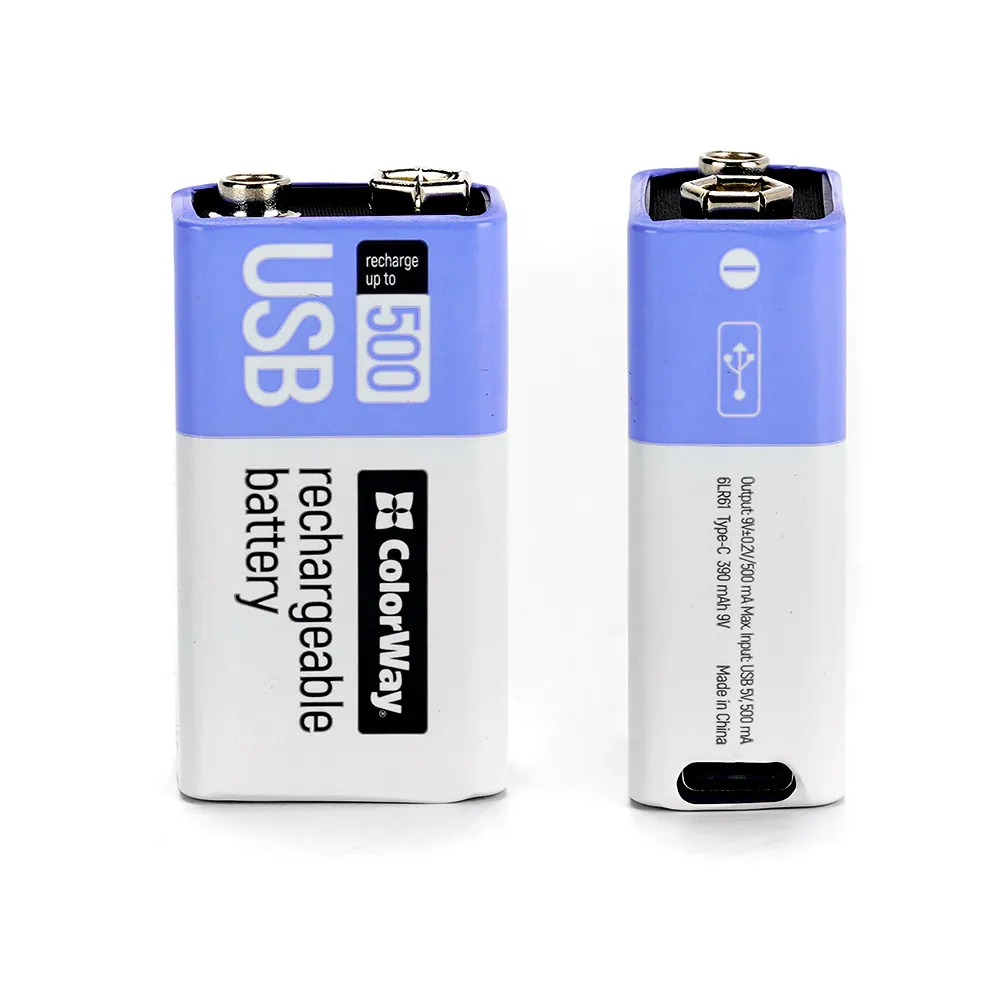 Акумулятор USB-C ColorWay (CW-UB9V-06) Крона Li-Pol 390 mAh BL - мініатюра 4