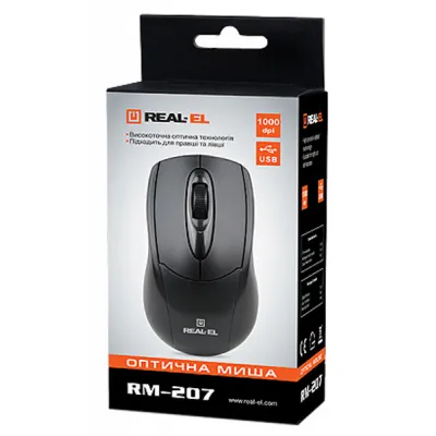 Миша REAL-EL RM-207 Black (EL123200015) - мініатюра 4