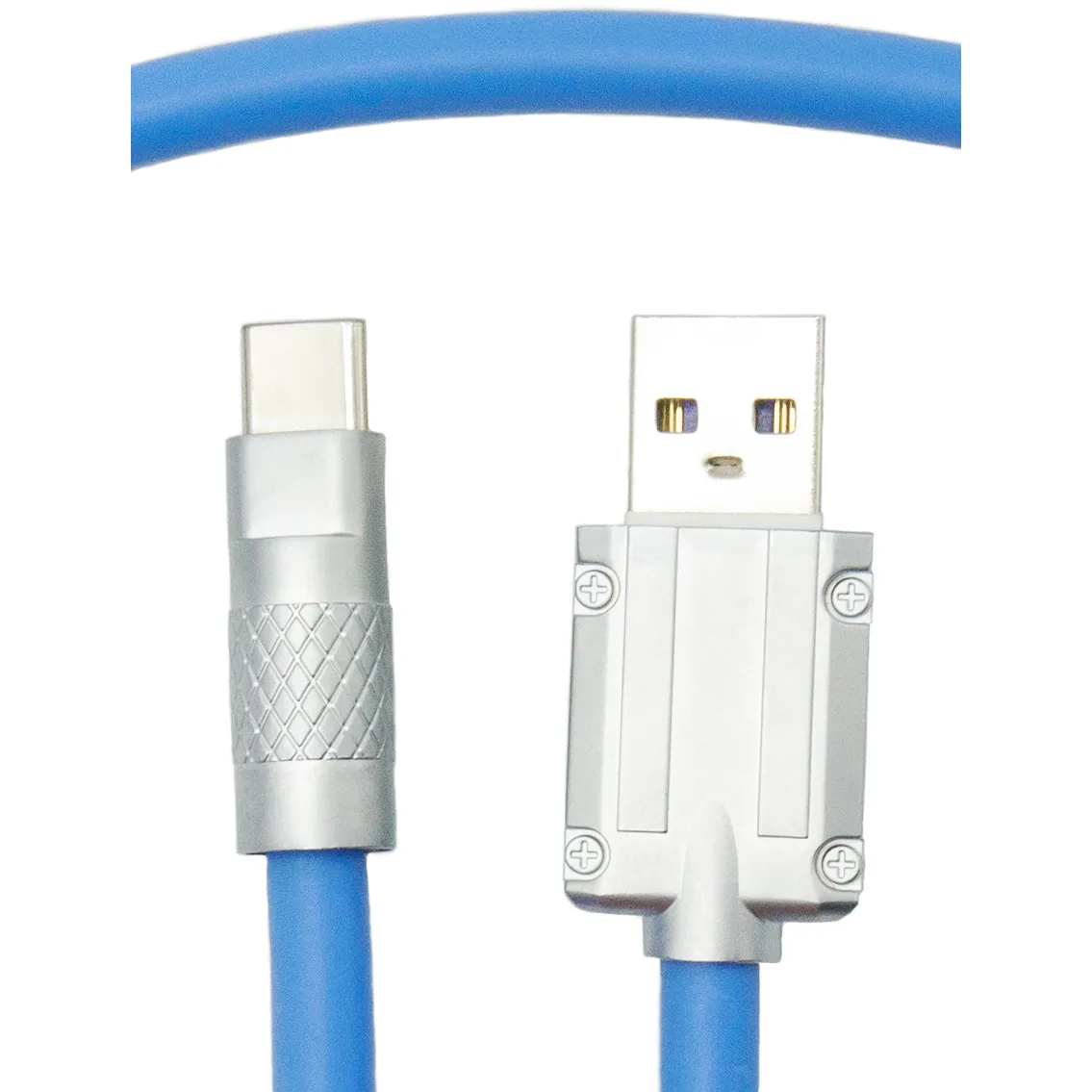 Кабель Dengos USB - USB Type-C (M/M) 1 м Blue (PLS-TC-NS-BLUE) - мініатюра 3