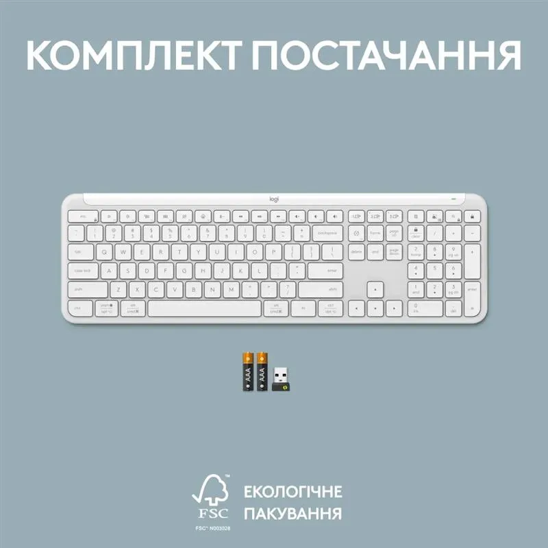 Клавiатура бездротова Logitech Signature Slim K950 US OffWhite USB (920-012466) - мініатюра 11