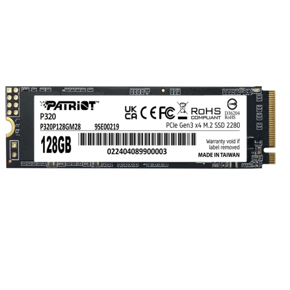 Накопичувач SSD   128GB Patriot P320 M.2 2280 PCIe 3.0 x4 NVMe TLC (P320P128GM28) - зображення 1