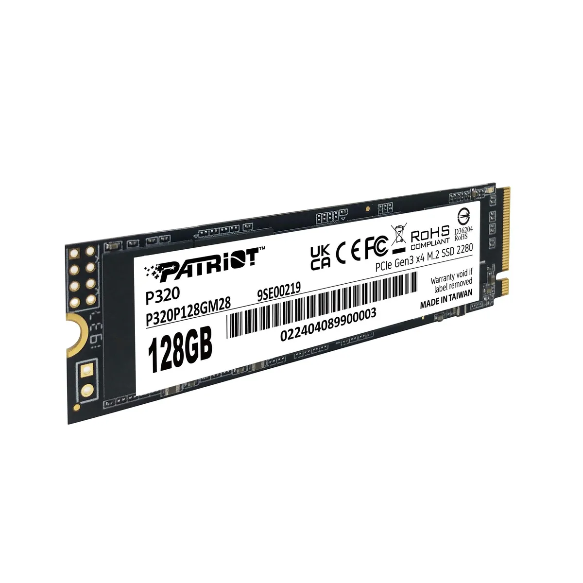 Накопичувач SSD   128GB Patriot P320 M.2 2280 PCIe 3.0 x4 NVMe TLC (P320P128GM28) - мініатюра 3