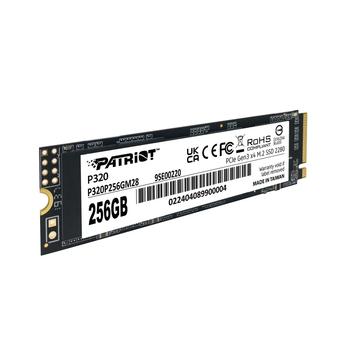 Накопичувач SSD  256GB Patriot P320 M.2 2280 PCIe 3.0 x4 NVMe TLC (P320P256GM28) - мініатюра 3