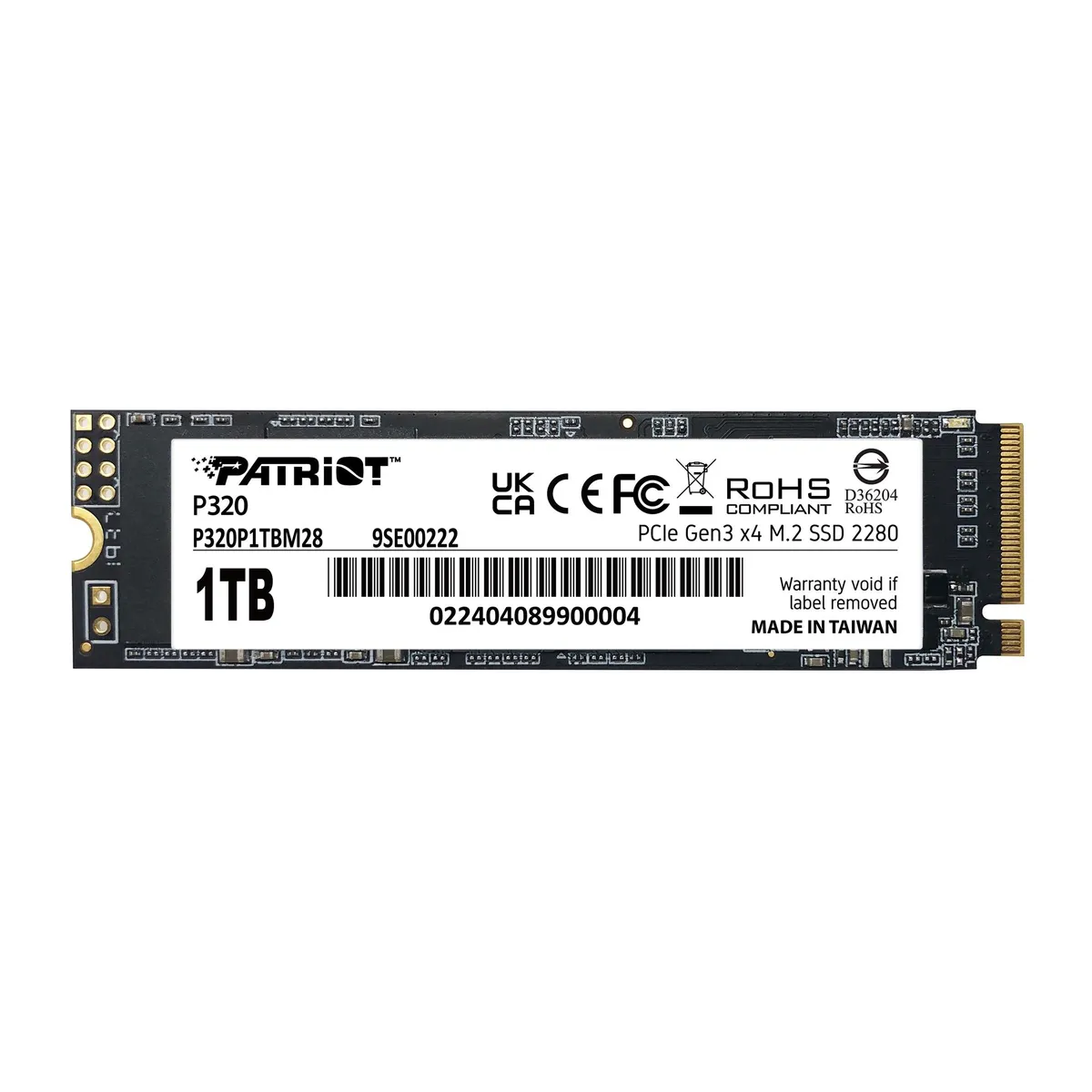 Накопичувач SSD 1TB Patriot P320 M.2 2280 PCIe 3.0 x4 NVMe TLC (P320P1TBM28) - зображення 1