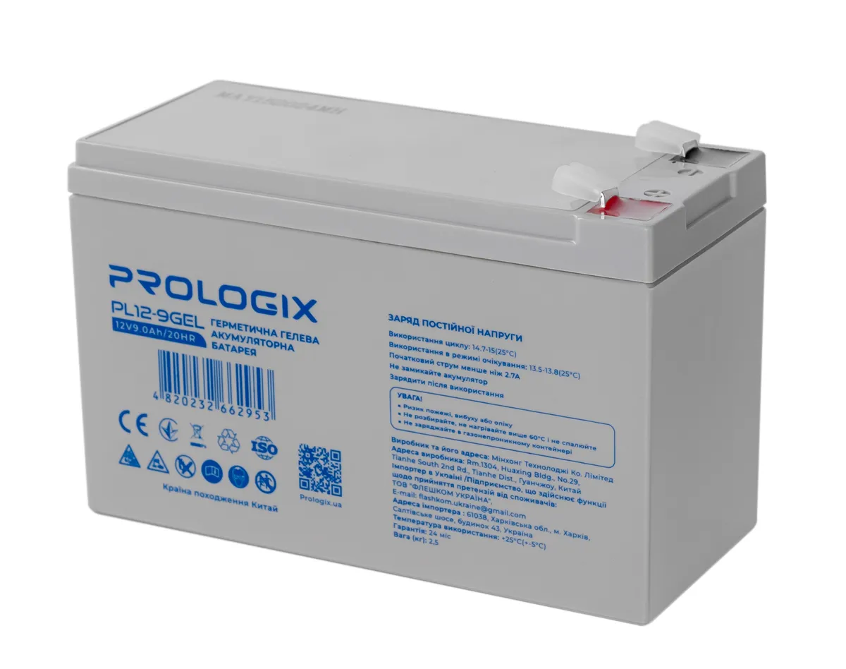 Акумуляторна батарея Prologix 12V 9AH (PL12-9GEL) GEL - мініатюра 2