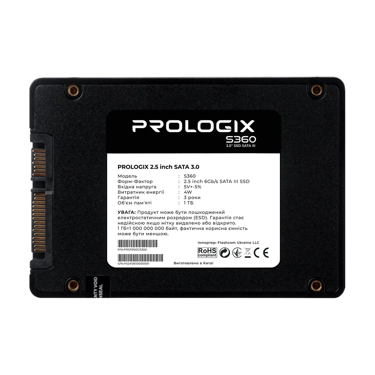 Накопичувач SSD 1TB Prologix S360 2.5" SATAIII 3D TLC (PRO1000GS360) - мініатюра 2