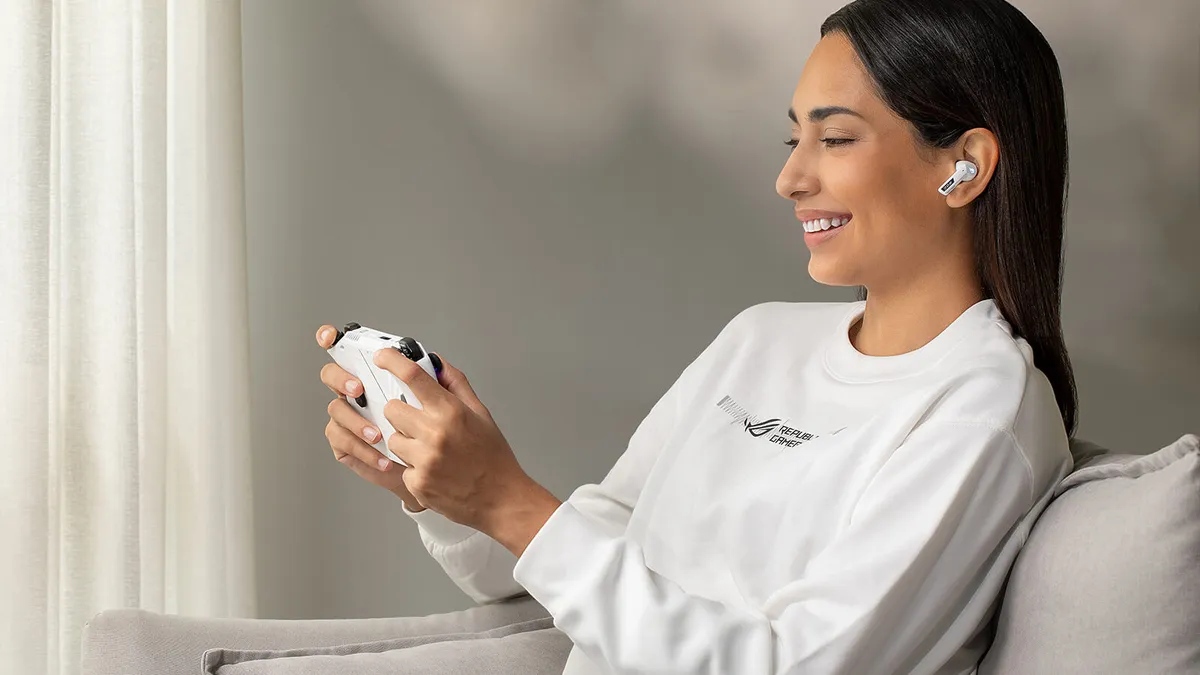 Bluetooth-гарнітура Asus ROG Cetra True Wireless SpeedNova White (90YH03Y0-BTUA10) - мініатюра 4