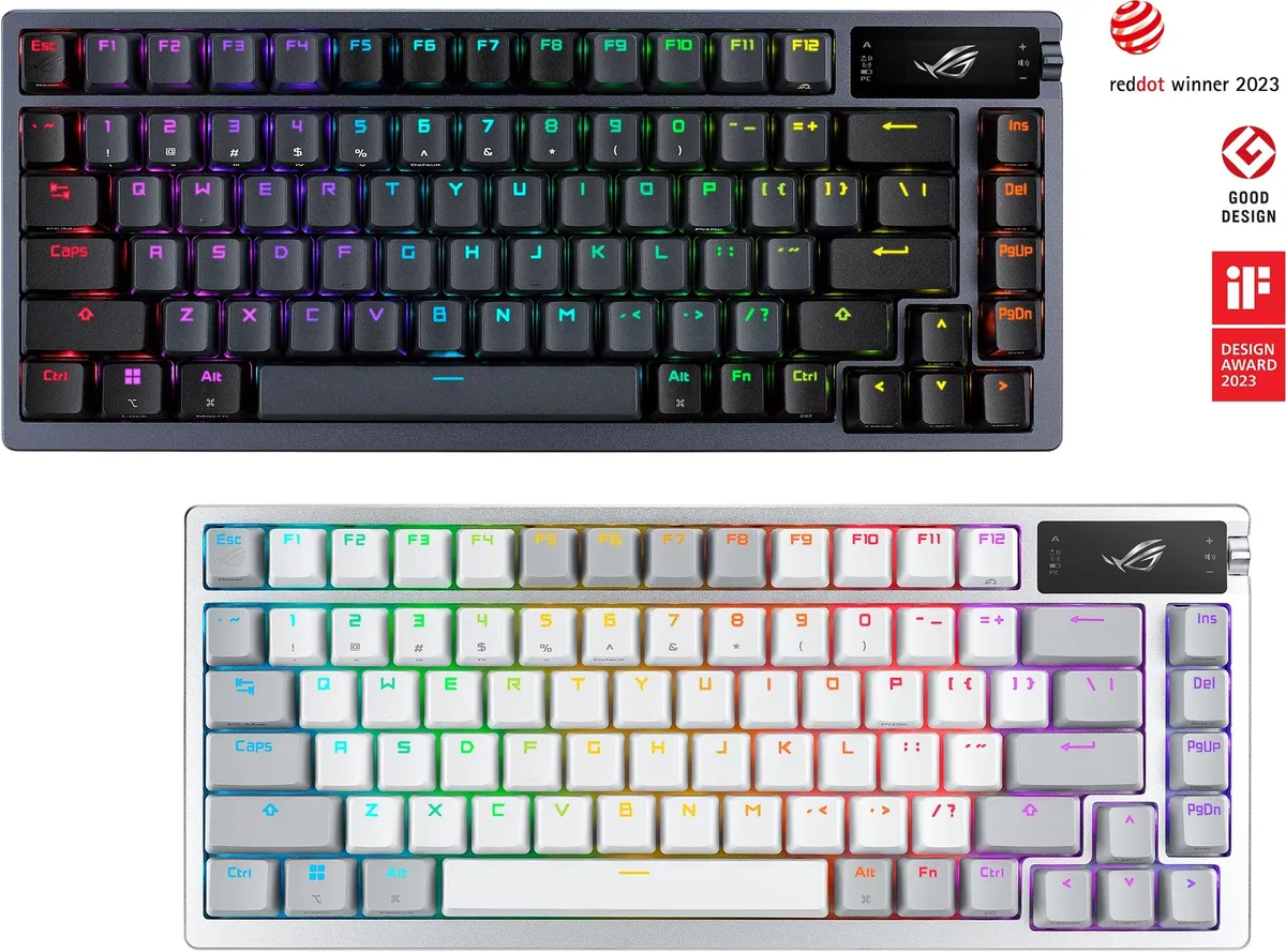 Клавіатура бездротова Asus ROG Azoth RGB WL BT White (90MP031A-BKUA11) - мініатюра 10