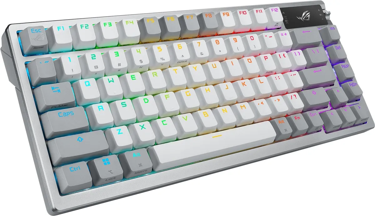 Клавіатура бездротова Asus ROG Azoth RGB WL BT White (90MP031A-BKUA11) - мініатюра 2