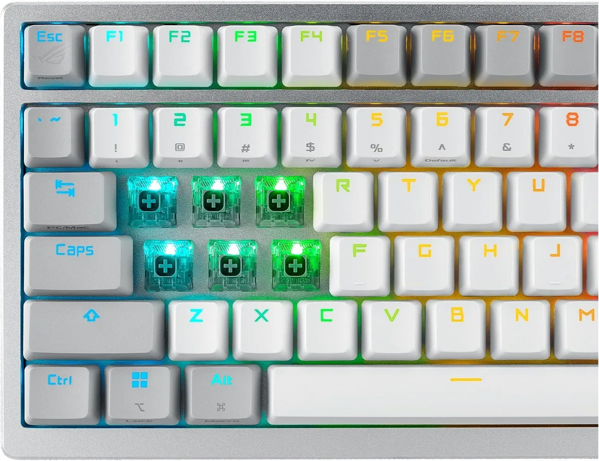 Клавіатура бездротова Asus ROG Azoth RGB WL BT White (90MP031A-BKUA11) - мініатюра 6