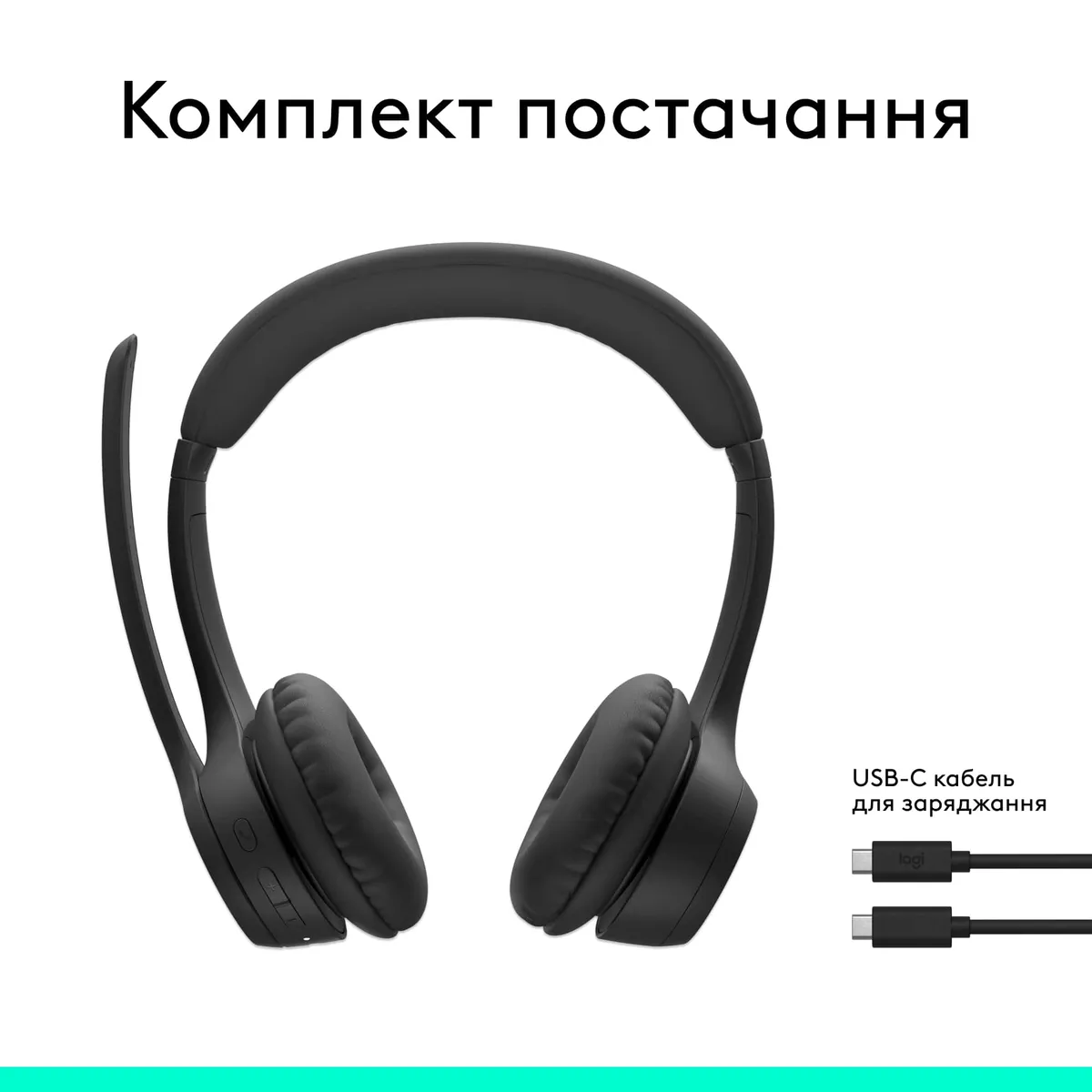 Bluetooth-гарнітура Logitech Zone 300 Wireless Black (981-001407) - мініатюра 10