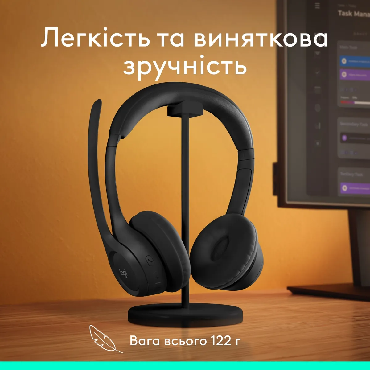 Bluetooth-гарнітура Logitech Zone 300 Wireless Black (981-001407) - мініатюра 8