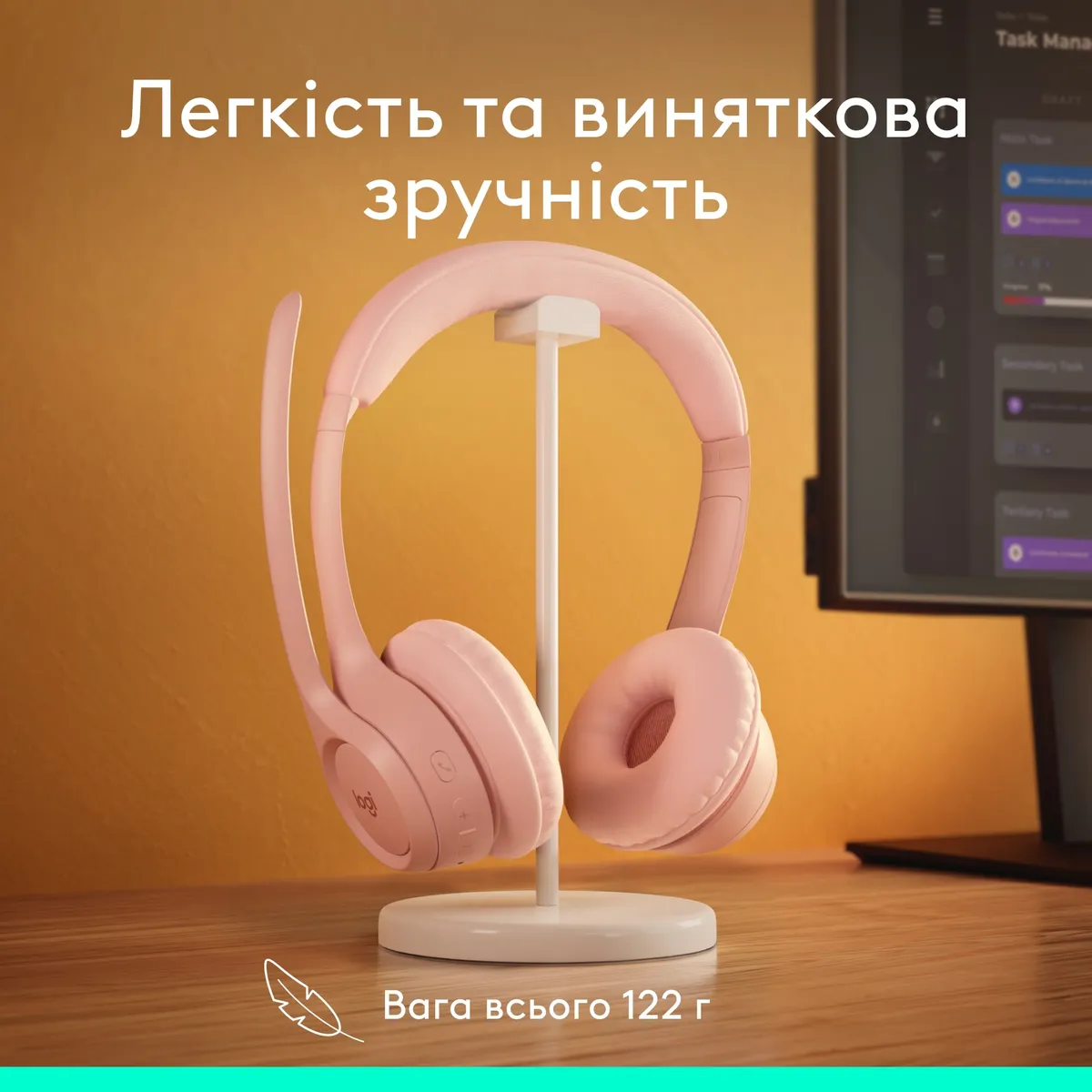 Bluetooth-гарнітура Logitech Zone 300 Wireless Off-White (981-001417) - мініатюра 14