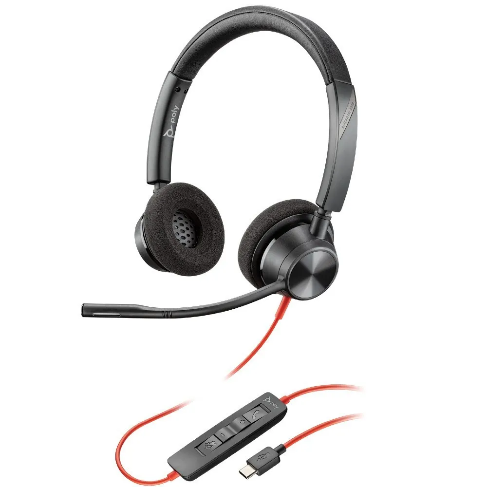 Гарнітура Poly стерео On-ear Poly Blackwire 3320-M Black (8X220AA) - зображення 1
