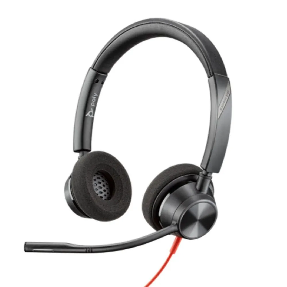 Гарнітура Poly стерео On-ear Poly Blackwire 3320-M Black (8X220AA) - мініатюра 2