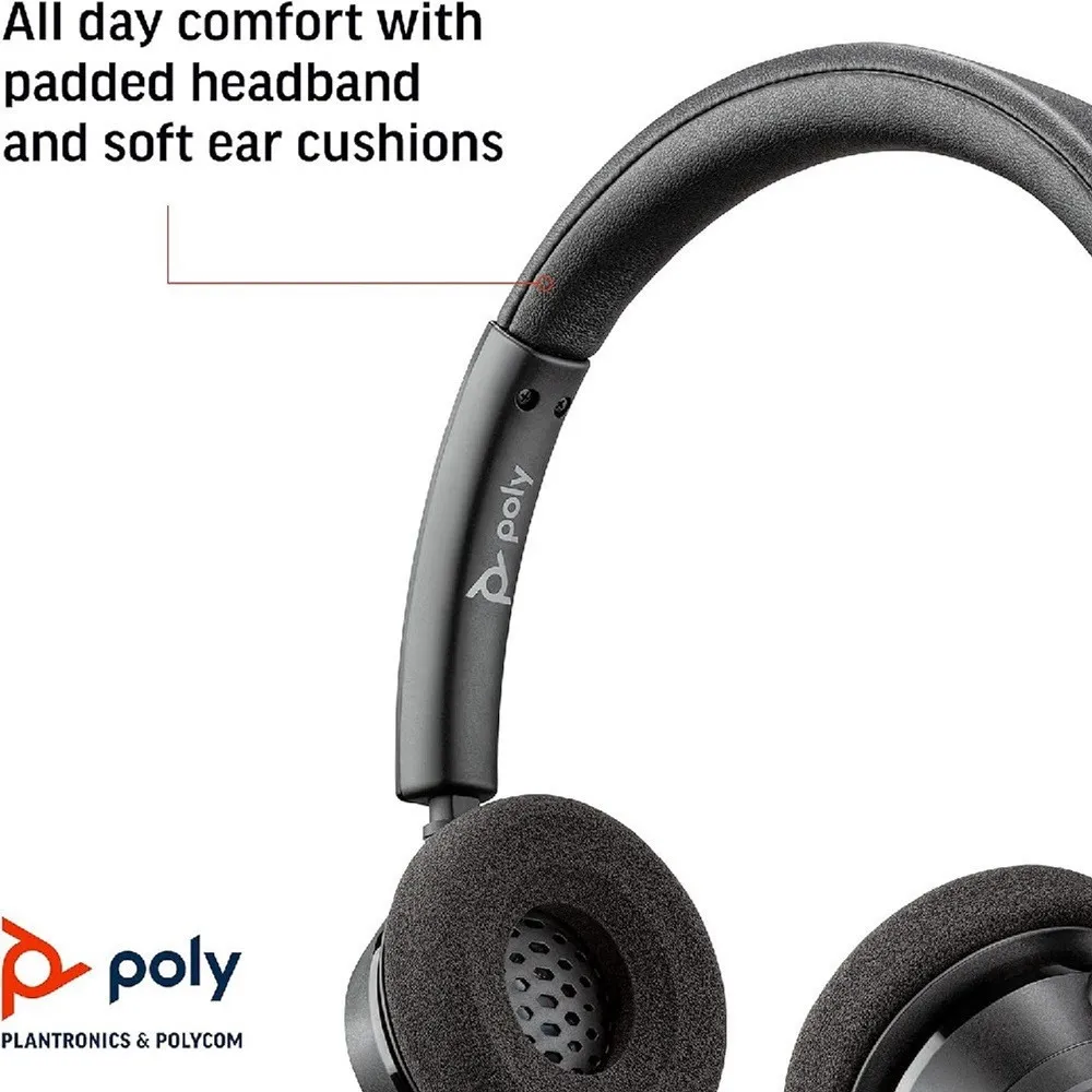 Гарнітура Poly стерео On-ear Poly Blackwire 3320-M Black (8X220AA) - мініатюра 4