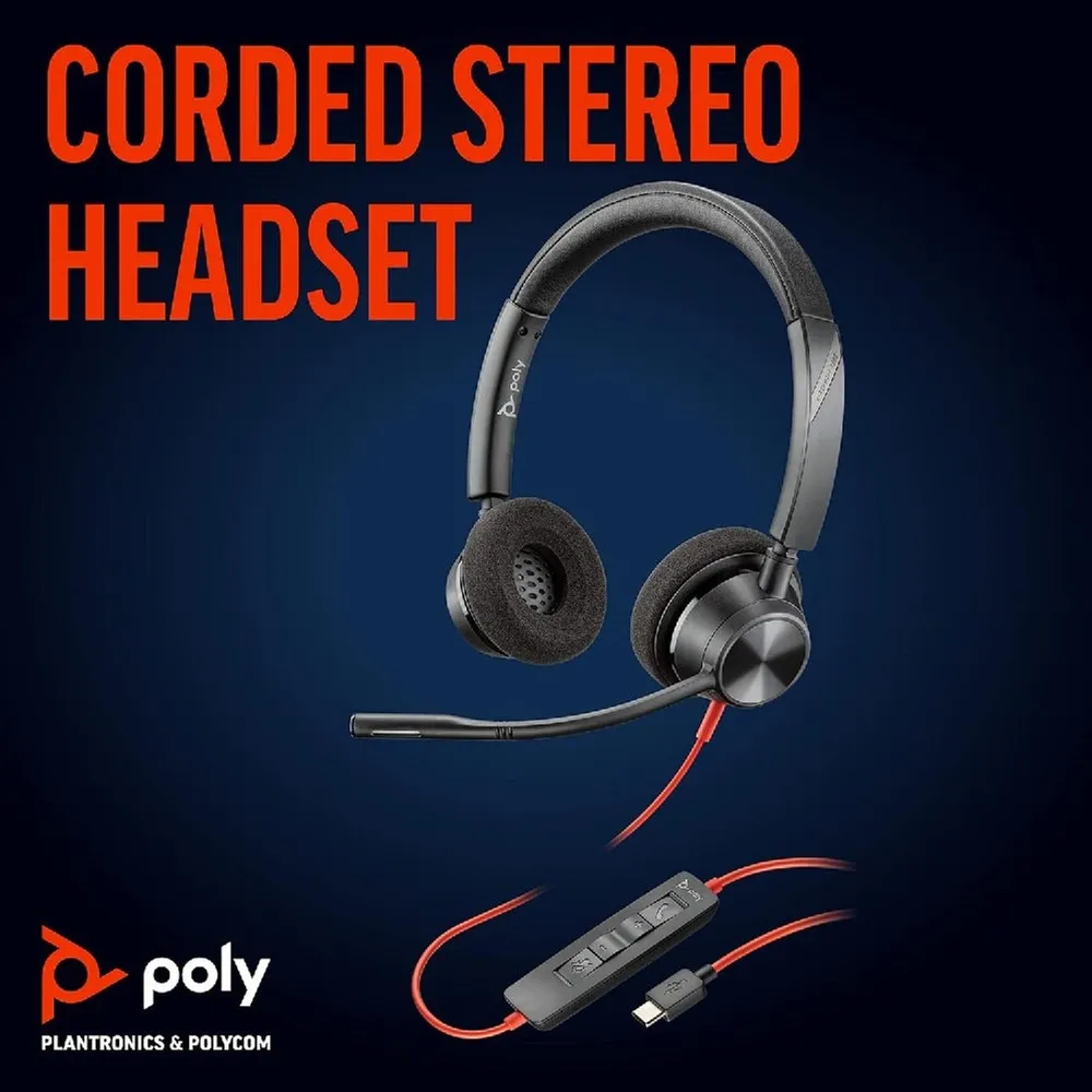Гарнітура Poly стерео On-ear Poly Blackwire 3320-M Black (8X220AA) - мініатюра 6