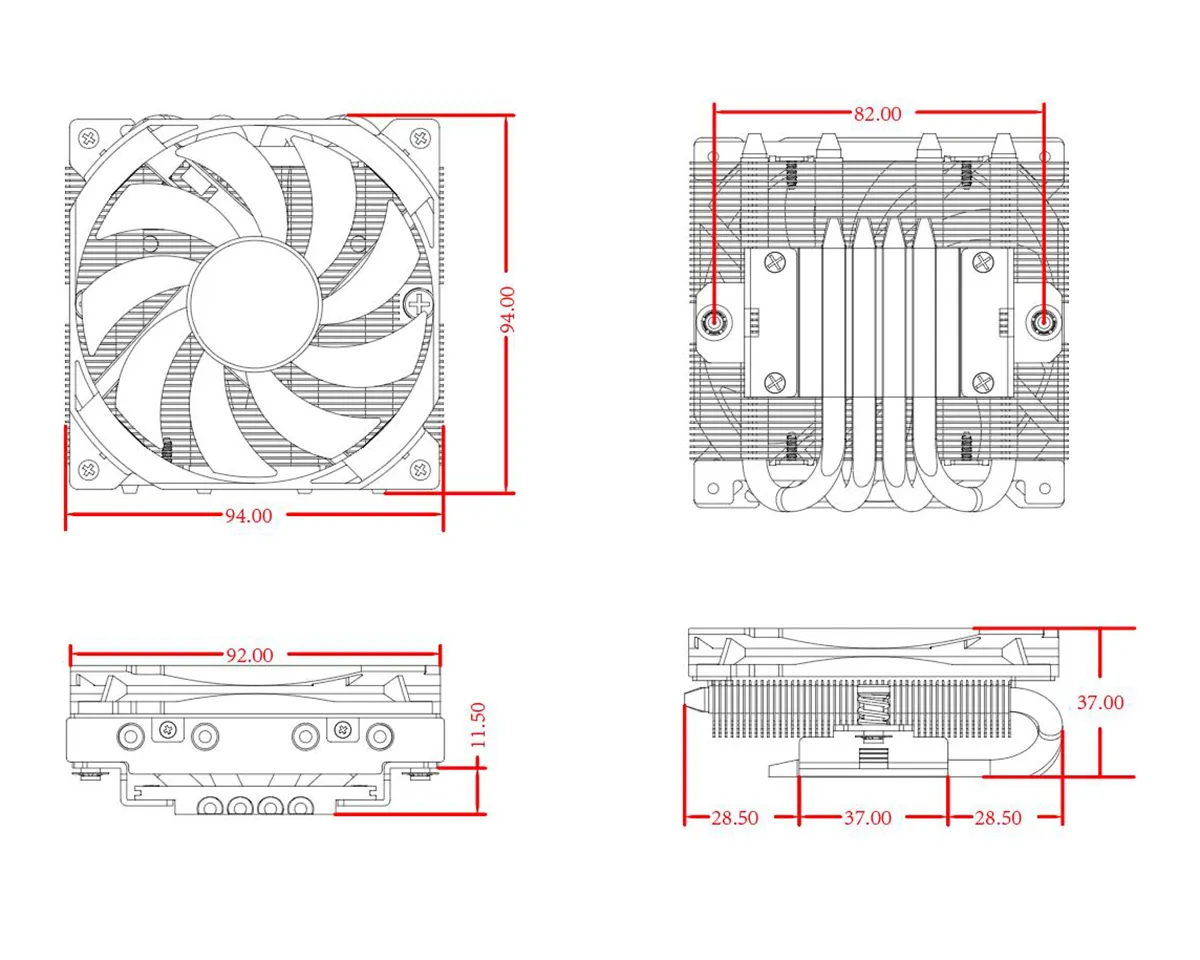 Кулер процесорний ID-Cooling IS-37-XT Black - мініатюра 6