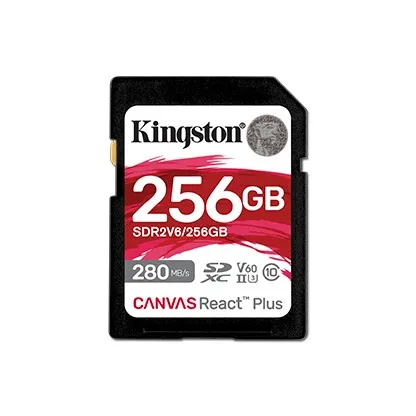 Карта пам`яті SDHC 256GB UHS-II/U3 Class 10 Kingston Canvas React Plus V60 SD R280/W150MB/s (SDR2V6/256GB) - зображення 1