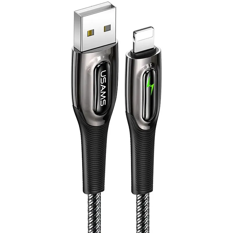 Кабель Usams US-SJ469 USB - Lightning (M/M), 1.2 м, Black (SJ469USB01) - мініатюра 2