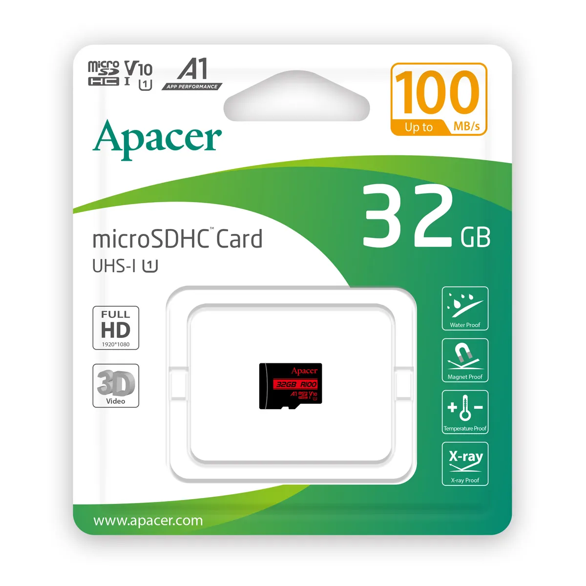 Карта пам`ятi MicroSDHC 32GB UHS-I Class 10 Apacer (AP32GMCSH10UB-RA) - мініатюра 2