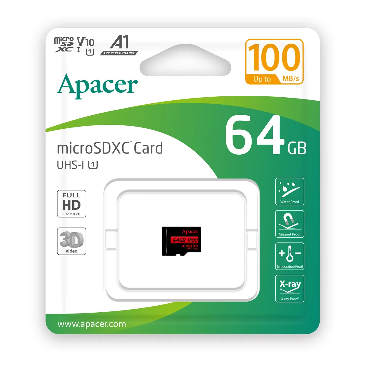 Карта пам`ятi MicroSDHC 64GB UHS-I Class 10 Apacer (AP64GMCSX10UB-RA) - мініатюра 2