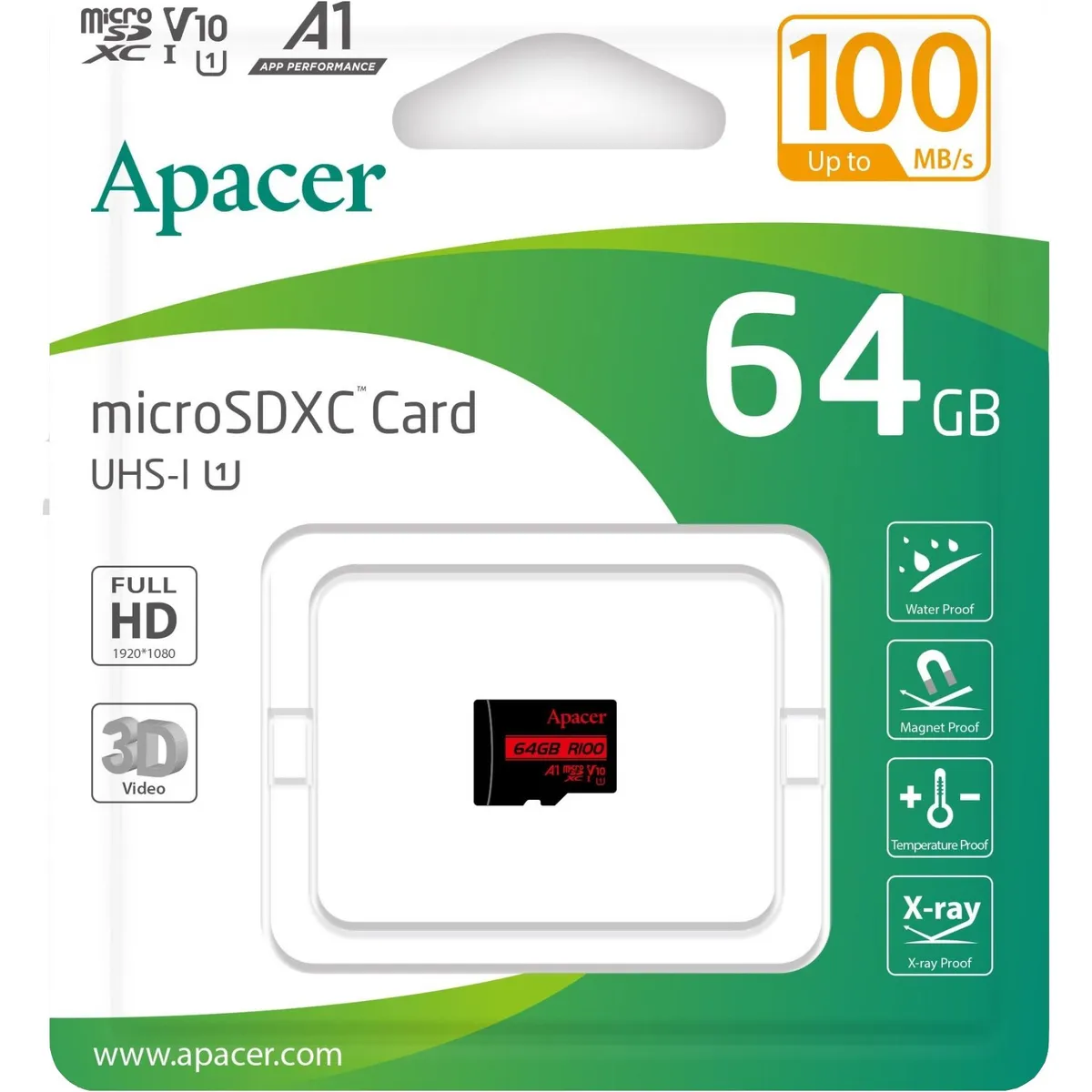 Карта пам`ятi MicroSDHC 64GB UHS-I Class 10 Apacer (AP64GMCSX10UB-RA) - мініатюра 4