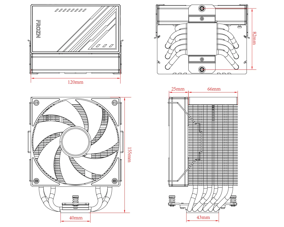 Кулер процесорний ID-Cooling Frozn A610 Black - мініатюра 6
