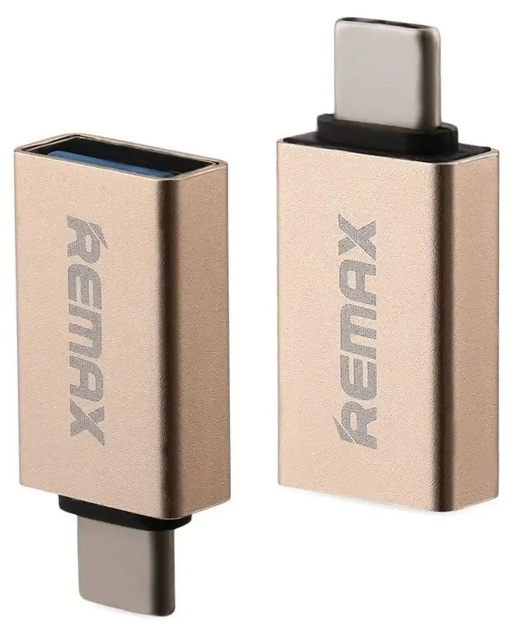 Адаптер Remax Glance USB-USB Type-C RA-OTG1 Gold (6954851289753) - мініатюра 2