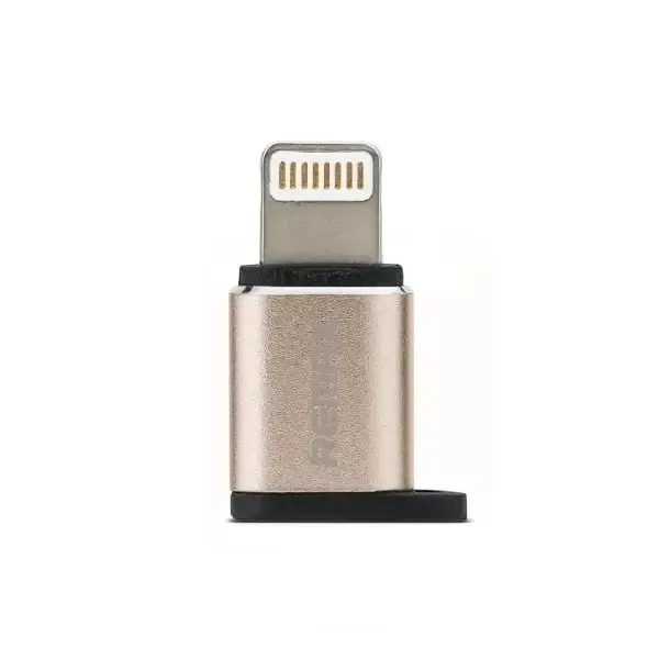 Адаптер Remax RA-USB2 Visual microUSB-Lightning Gold (6954851289814) - зображення 1