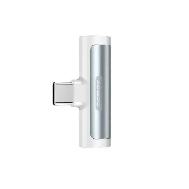 Адаптер Remax RL-LA03a Smooth 2in1 USB Type-C-3.5mm/USB Type-C White (6954851298809) - зображення 1