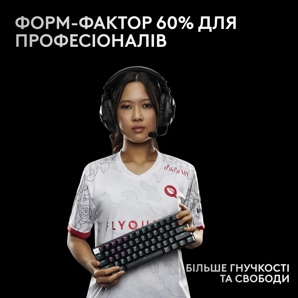 Клавiатура бездротова Logitech G PRO X 60 TKL GX Optical Black Tactile (920-011911) - мініатюра 2