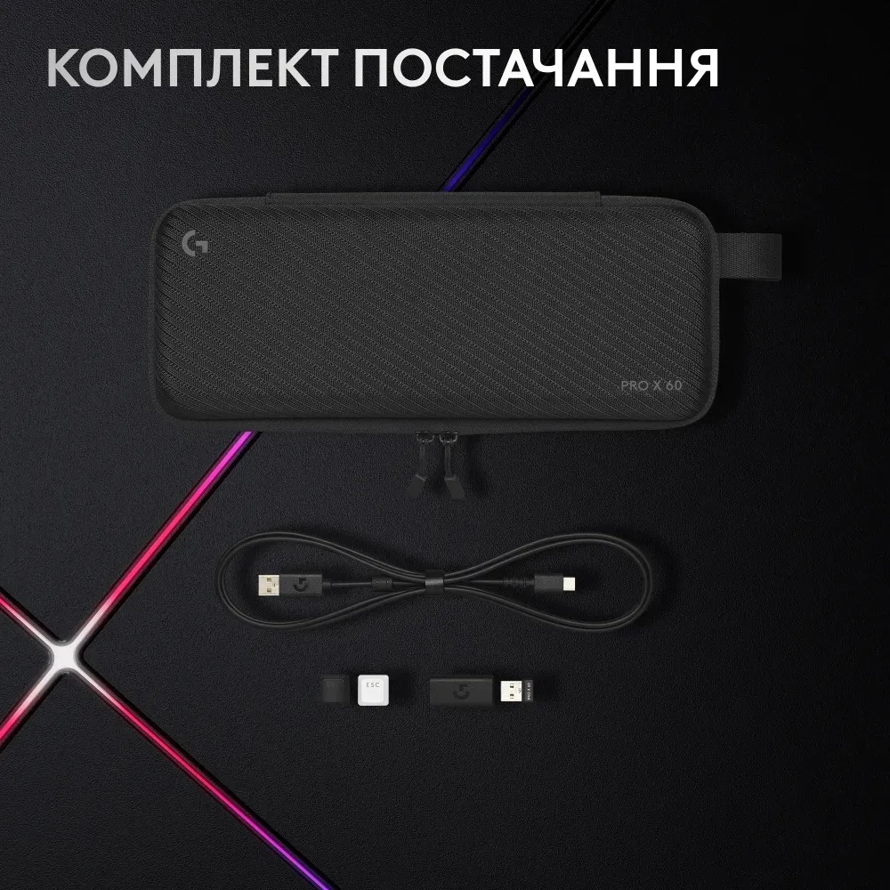 Клавiатура бездротова Logitech G PRO X 60 TKL GX Optical Black Tactile (920-011911) - мініатюра 9