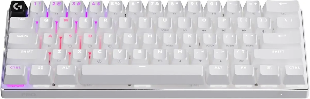 Клавiатура бездротова Logitech G PRO X 60 TKL GX Optical Tactile White (920-011930) - мініатюра 2