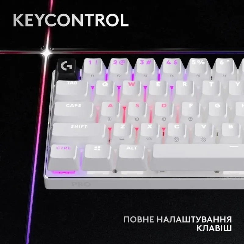 Клавiатура бездротова Logitech G PRO X 60 TKL GX Optical Tactile White (920-011930) - мініатюра 4