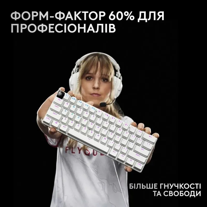Клавiатура бездротова Logitech G PRO X 60 TKL GX Optical Tactile White (920-011930) - мініатюра 6