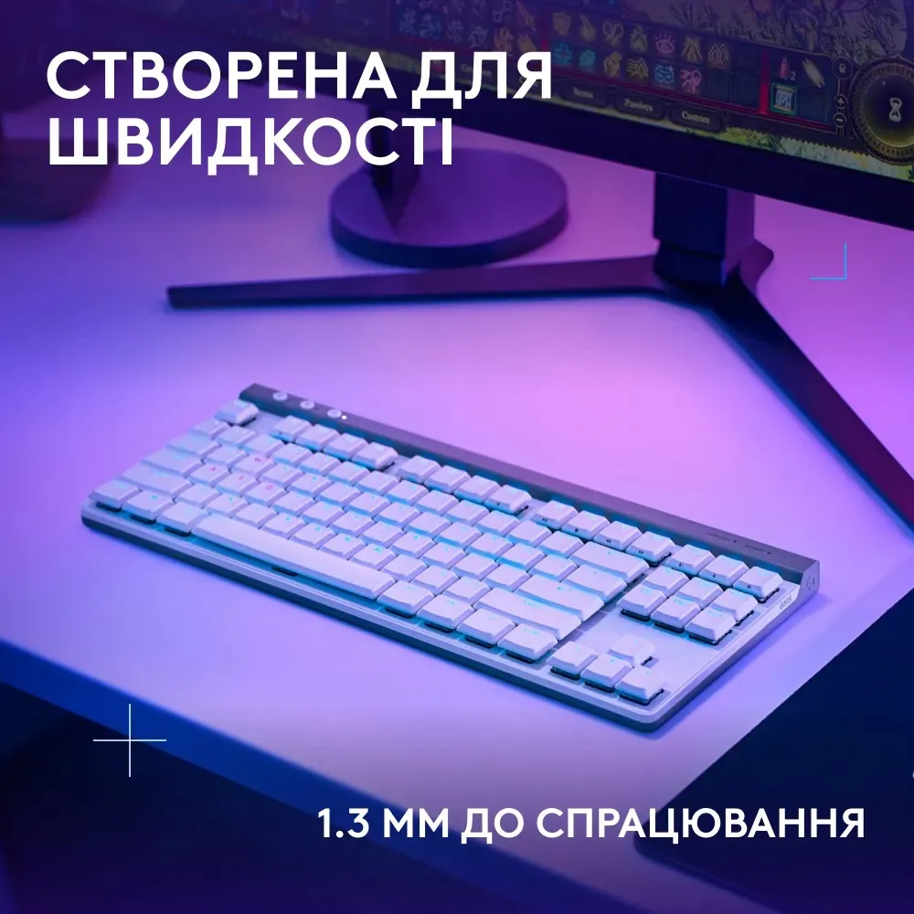 Клавiатура бездротова Logitech G515 Lightspeed TKL White (920-012539) - мініатюра 9