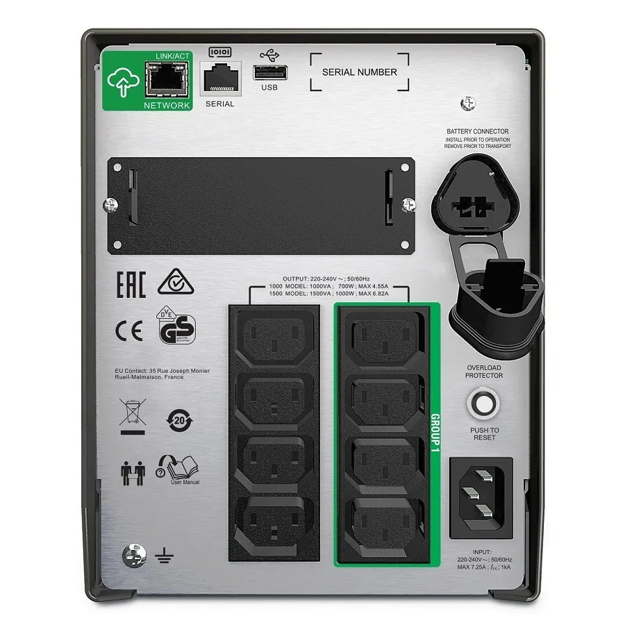 Джерело безперебійного живлення APC Smart-UPS 1000VA/700W, LCD, USB, SmartConnect (SMT1000IC) - мініатюра 2
