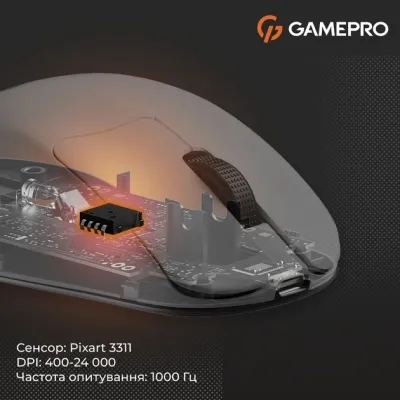Мишка GamePro Genesis  Avenger Wireless/Bluetooth/USB-C White (GM096W) - мініатюра 7